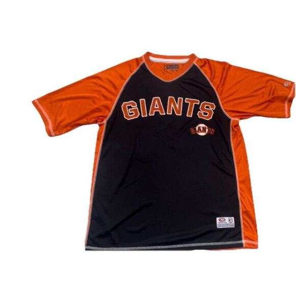 San Francisco Giants Shirt Mens Large Orange Black Sewn Embroidered True Fan - Picture 3 of 10